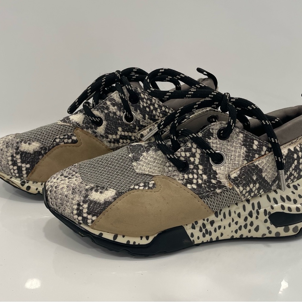 Steve Madden Snakeskin and Tan Sneakers